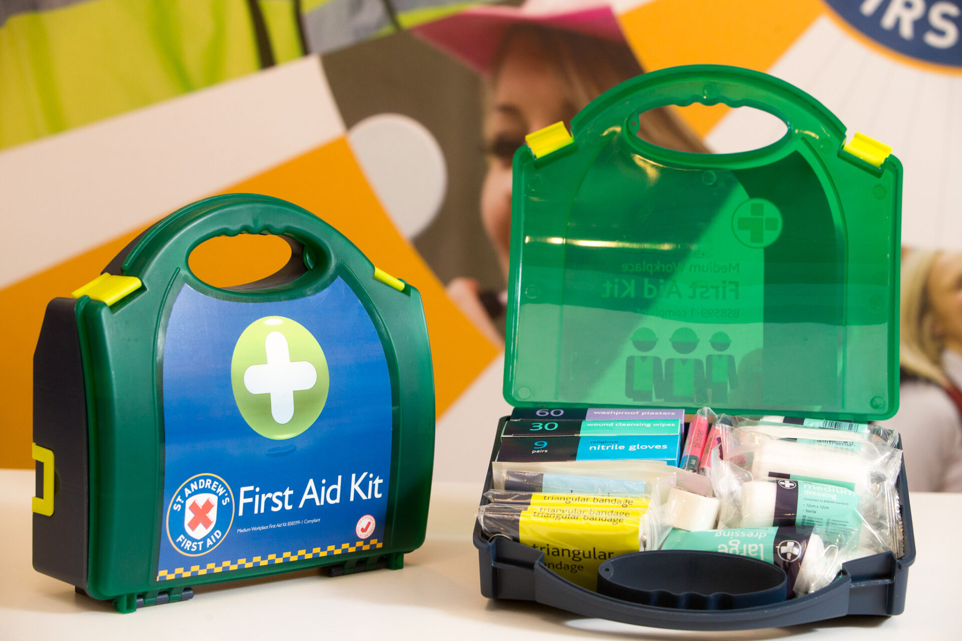 Small Workplace First Aid Kit in Green Aura Box St Andrews First Aid